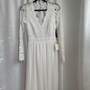 Lulu’s Awaken My Love White Lace Dress